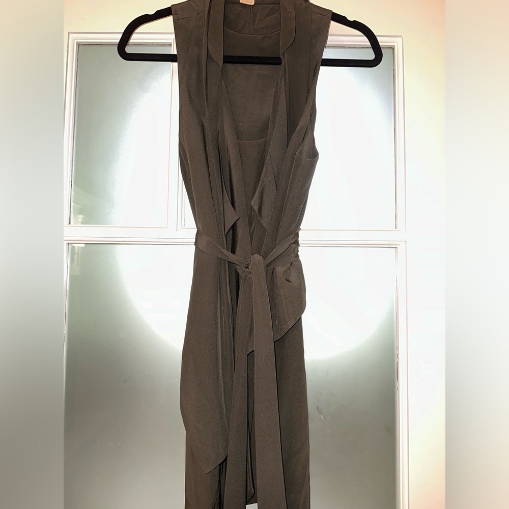 EVER layered tank dress with ties. Dark gray color. Size XS.
